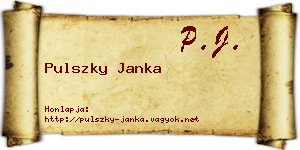 Pulszky Janka névjegykártya